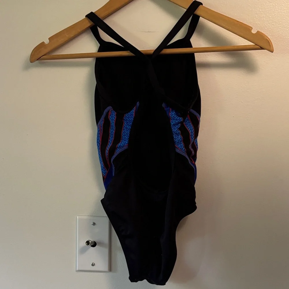 TYR Kids Swim One Piece - Black and Blue size 24